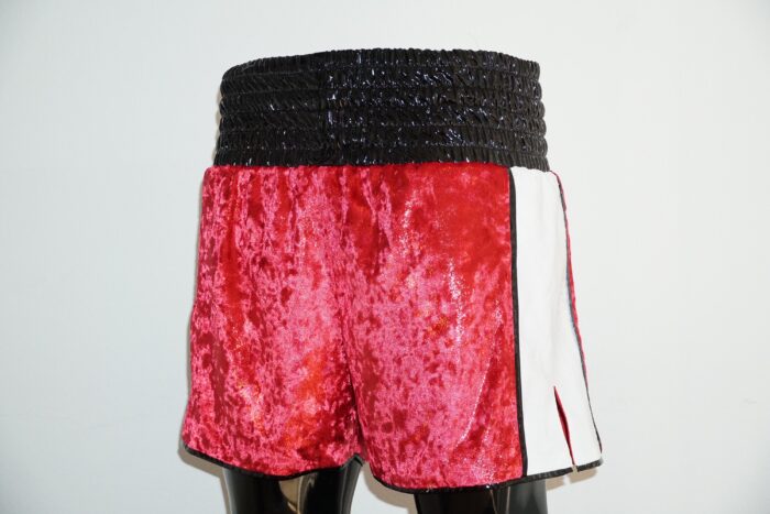 Custom made red / white boxing shorts ready to sell.
