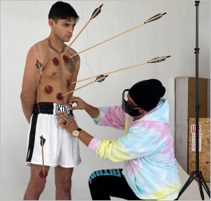 Behind the scenes ring magazine cover shoot of Ryan Garcia designed by IGMOB