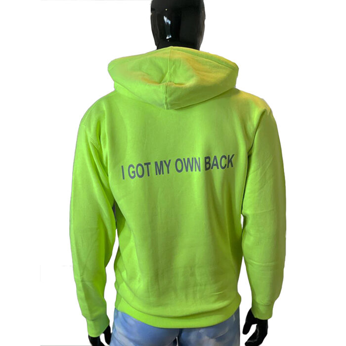 IGOT MY OWN BACK LIME GREEN ELECTRIC HOODIE